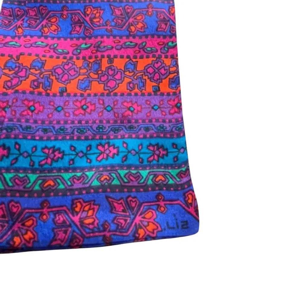 Vintage Liz Claiborne Silk Scarf Set of Two Made in Japan Retro Chic 70s 80s